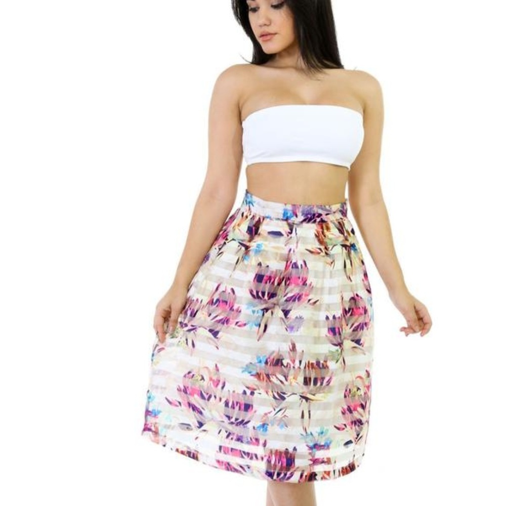 Pink-Blue Girl Flare skirt